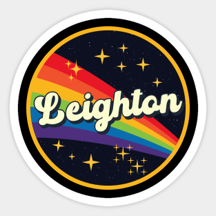 Leighton // Rainbow In Space Vintage Style Sticker